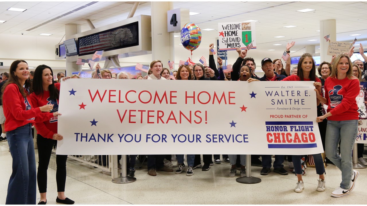 Honor Flight return at Midway Airport